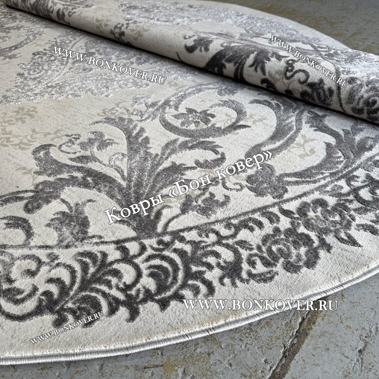 Ковер в гостиную дизайн 12 Серый Круг