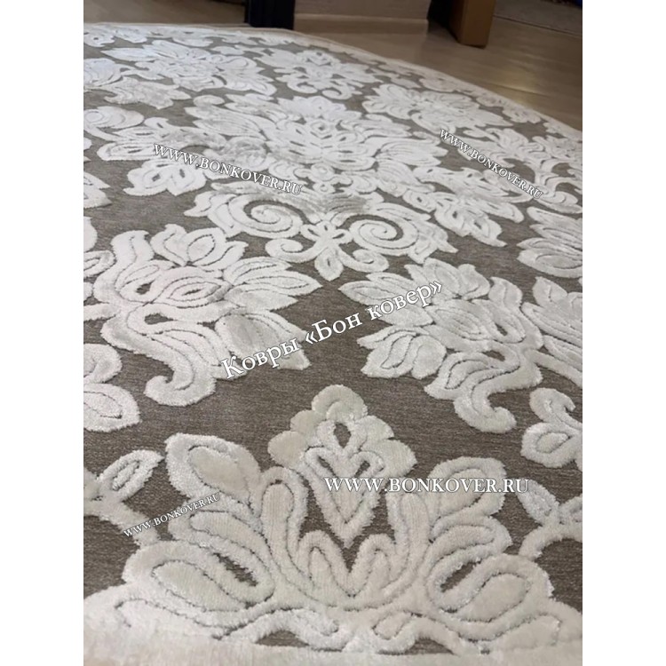 Тонкий Ковер Из Вискозы Круг Арт 30540