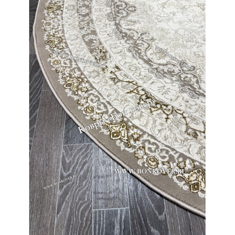 Турецкий Овальный Ковер Для Гостиной Арт 129 Бежево-Коричневый