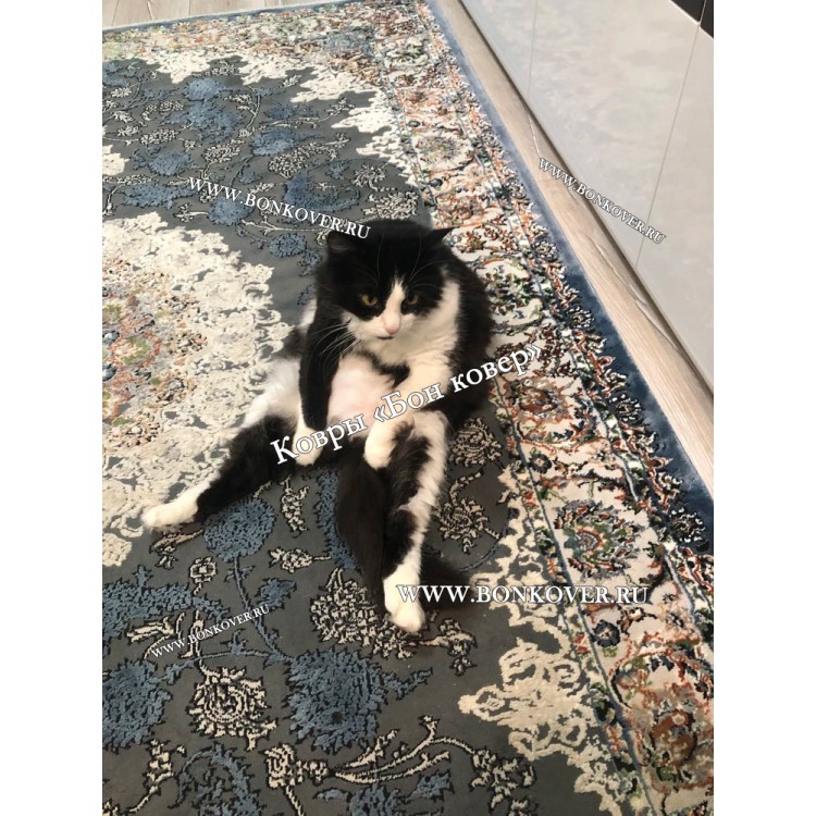 Турецкий Ковер Для Медальон Дизайн 30573 Синий