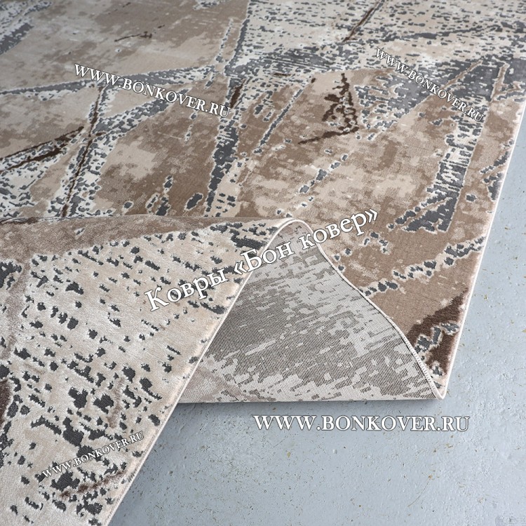 Турецкий Ковер Для Гостиной Дизайн 48 Серый с Коричневым